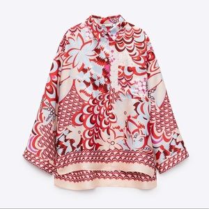 ZARA SATIN PRINT TOP
